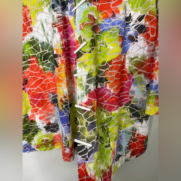 ALI MILES WOMENS SIZE L Art Wear Tie Dye Lagenlook 3/4 Sleeve Knit Duster - Picture 4 of 5